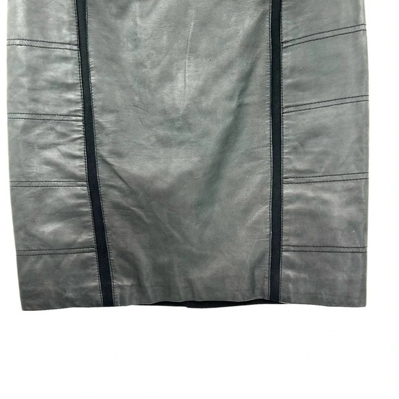 Ted Baker Palanga Black Leather Pencil Skirt Size 2 / US 6 - Picture 3 of 8